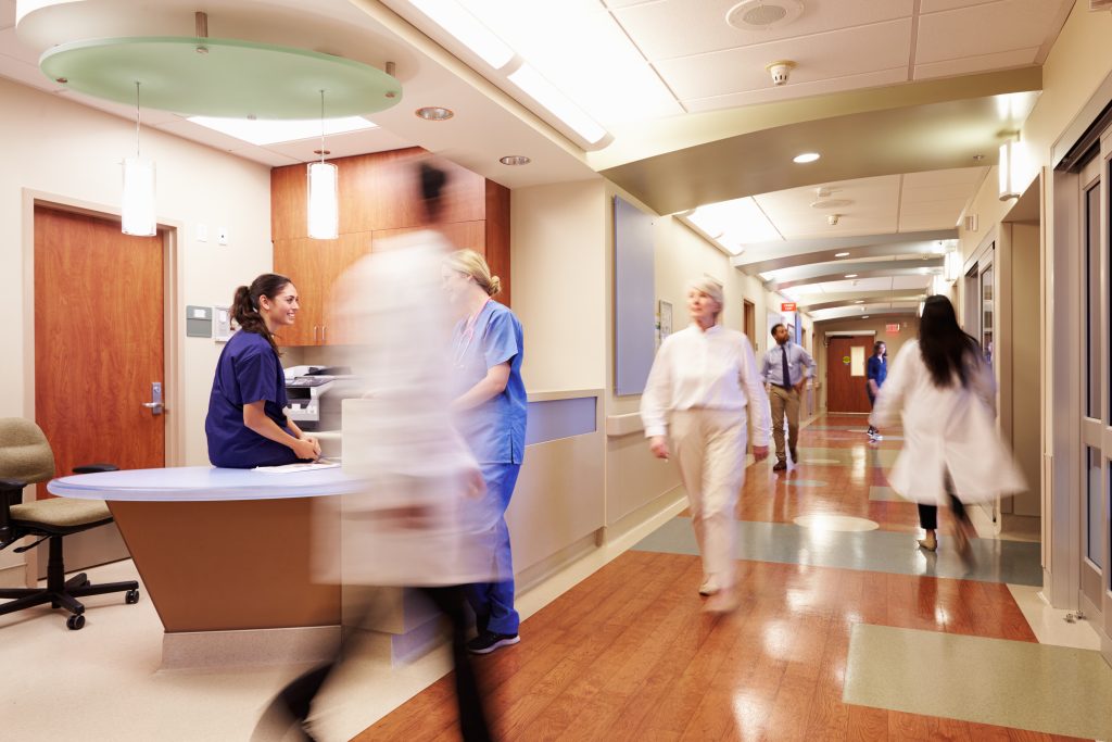 Busy Hospital Nurse's Station