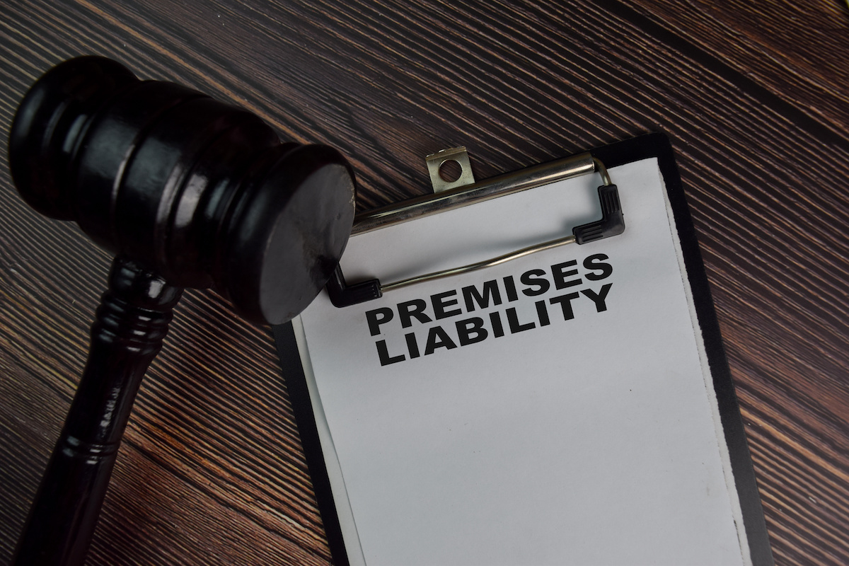 premises liability typed across paper secured to a clipboard