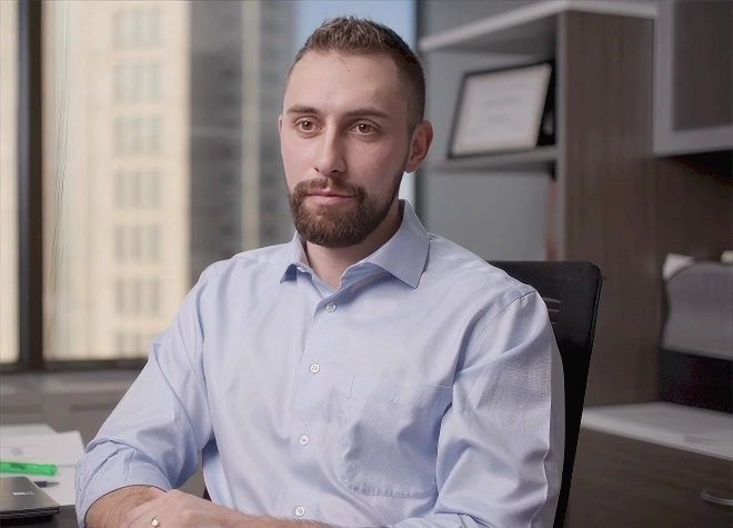 Jared Waldorf sitting at his desk