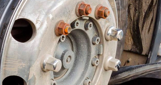 close up of a wheel hub.