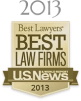 2013 US News Best Law Firm gold badge.