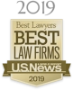 2019 US News Best Law Firm gold badge.